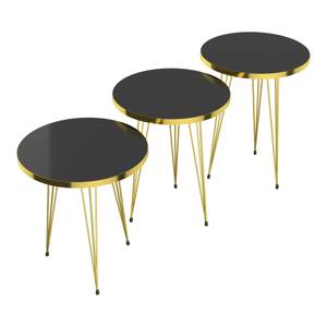 Set de 3 tables d'appoint Skibby rondes Noir