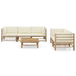 Salon de jardin (lot de 6) 3009675-17 Blanc - Bambou - 65 x 30 x 65 cm