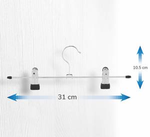 20 Stück Kleiderbügel Grau - Metall - 30 x 11 x 1 cm