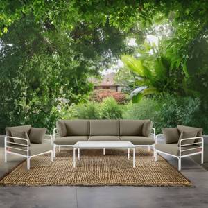 Gartensofa RAMBE Beige - Weiß - Breite: 225 cm