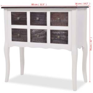 Kommode BISKONJA Konsolenschrank Weiß Weiß - Holzwerkstoff - 80 x 79 x 36 cm