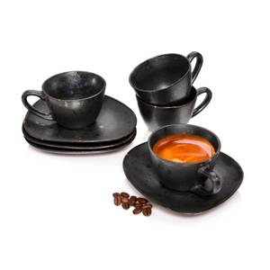 8-tlg. Espressotassen Tombey Grau - Stein - 15 x 15 x 18 cm