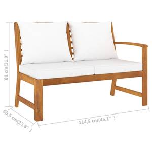 Gartenmöbel-Set Weiß - Textil - Holzart/Dekor - 50 x 33 x 100 cm