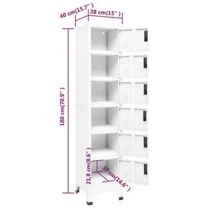 Schließfachschrank 294428-1 Weiß - Tiefe: 40 cm