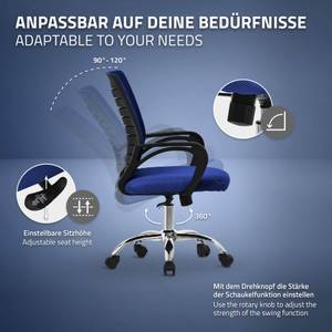 Bürostuhl mit Armlehnen Blau