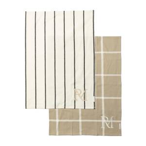 RM Stripes Geschirrtuch Beige - Textil - 50 x 1 x 70 cm