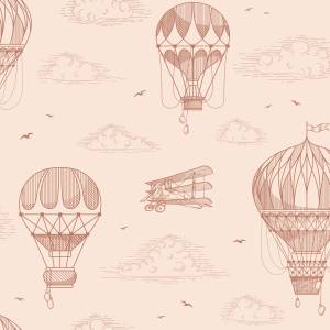 Tapete Luftballons 7448 Pink - Naturfaser - Textil - 50 x 900 x 900 cm