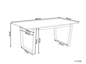 Esszimmertisch CAMDEN Braun - Holzwerkstoff - 95 x 76 x 180 cm