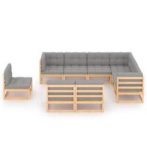 Garten-Lounge-Set (9-teilig) 3009829-2 Grau - Holz