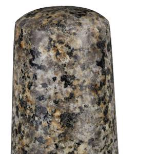 Eckiger Mörser mit Stößel aus Granit Beige - Grau - Stein - 15 x 11 x 15 cm