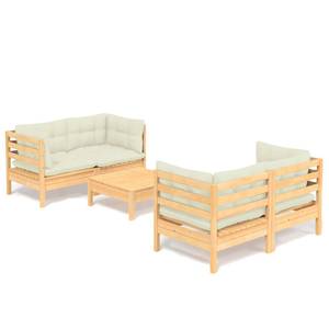 Garten-Lounge-Set (5-teilig) 3012381 Braun - Creme - Weiß