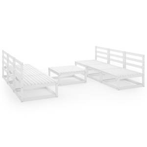 Salon de jardin (lot de 7) 3009878-1 Blanc - Bois massif - Bois/Imitation - 70 x 30 x 70 cm