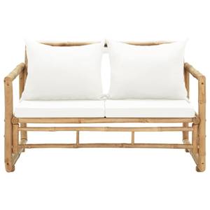 Canapé de jardin Blanc - Bambou - 115 x 72 x 115 cm