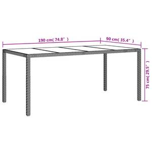 Gartentisch 3011702 Beige - Metall - Kunststoff - Polyrattan - 90 x 75 x 190 cm