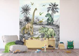 Fototapete Dinosaurier 601202 Grau - Naturfaser - Textil - 270 x 225 x 225 cm