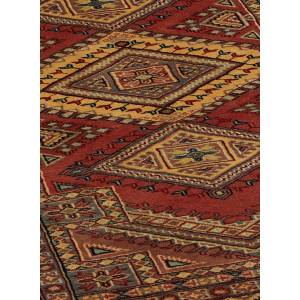 Tapis d'orient MULTAN 7 Rouge - Fourrure véritable - 90 x 15 x 165 cm