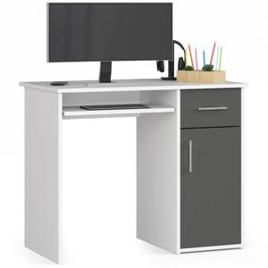 Bureau d'ordinateur PIN Gris - Blanc