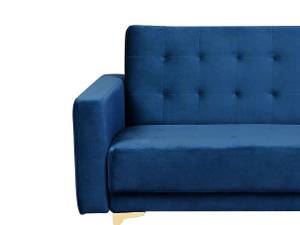 3-Sitzer Sofa ABERDEEN Blau - Gold - Marineblau