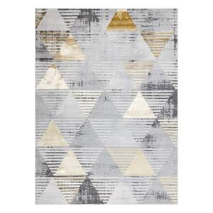 Teppich Lira E1627 Dreiecke Grau - Kunststoff - Textil - 80 x 1 x 150 cm