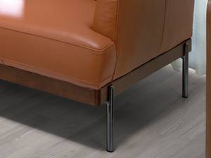 2-Sitzer-Sofa in Leder mit Stahlbeinen Braun - Echtleder - Textil - 176 x 87 x 93 cm
