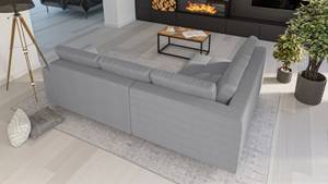 Ecksofa Amber Grau - Massivholz - Textil - Holzart/Dekor - Holz teilmassiv - 231 x 81 x 161 cm