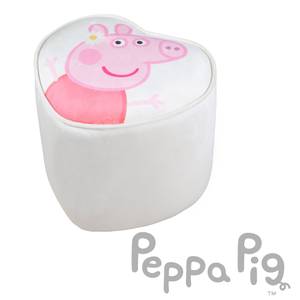 Kinderhocker in Herzform Peppa Pig Beige - Holzwerkstoff - Textil - 32 x 25 x 27 cm