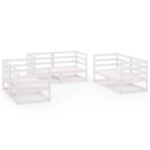 Garten-Lounge-Set Weiß - Massivholz - Holzart/Dekor - 70 x 67 x 70 cm