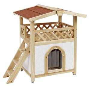 Katzenhaus 445269 Massivholz - Holzart/Dekor - 57 x 77 x 88 cm