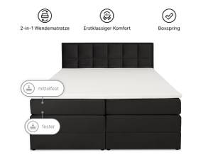 MONTREAL Boxspringbett mit Bettkasten Schwarz - Breite: 180 cm