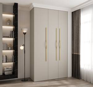 Armoire à portes battantes Como 2 Beige - Doré - 130 x 40 cm