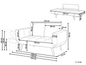 2-Sitzer Sofa BREKKE Schwarz - Dunkelgrau - Grau