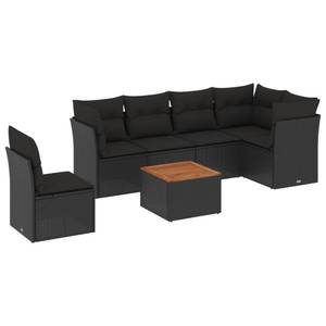 Gartensitzgruppe K5134(7-tlg) Schwarz - Massivholz - 69 x 62 x 62 cm