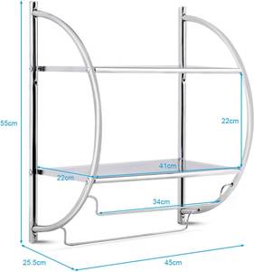 Handtuchablage Silber - Metall - 26 x 55 x 45 cm