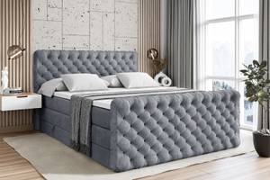 Boxspringbett BOXI8-Z KING Hellgrau - Breite: 180 cm