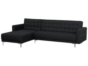 Ecksofa ABERDEEN Graphit - Grau - Silber - Armlehne davorstehend links - Ecke davorstehend rechts - Schlaffunktion davorstehend rechts