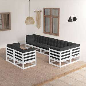 Garten-Lounge-Set (8-teilig) 3009803-2 Anthrazit - Weiß