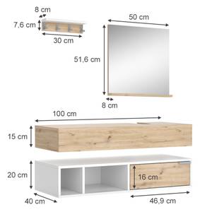 Badmöbel-Set Henri 40853 Braun - Weiß - Holzwerkstoff - 100 x 20 x 40 cm