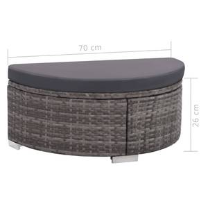 Garten-Sofagarnitur Grau - Metall - Polyrattan - 74 x 26 x 74 cm