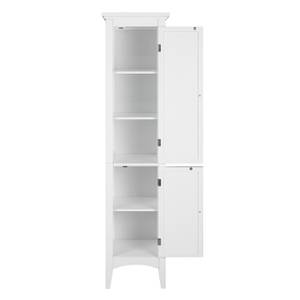 Armoire de rangement salle de bain Blanc - Bois manufacturé - Bois massif - 33 x 160 x 39 cm