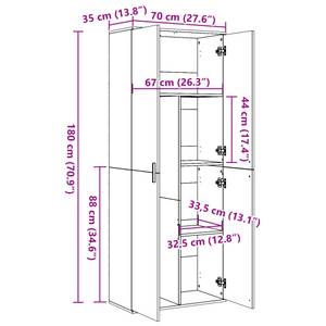 Highboard DE3691 Weiß - Holzwerkstoff - 35 x 180 x 70 cm