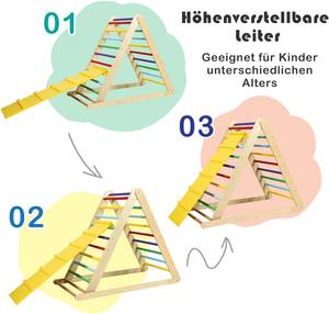 Kletterdreieck klappbar Klettergerüst Holzwerkstoff - 71 x 110 x 120 cm