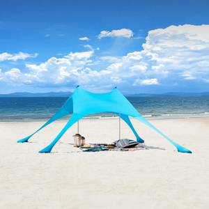 Tente de Plage OZT01-HB Bleu clair - 300 x 300 cm