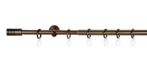 Gardinenstange ausziehbar 1-Lauf 6,5cm Bronze - 280 x 8 cm