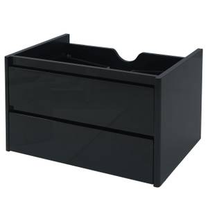 Waschbeckenunterschrank B19 Schwarz - Holzwerkstoff - Holz teilmassiv - 81 x 48 x 47 cm