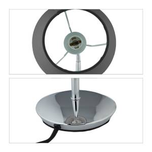 Flexible Tischlampe mit Stoffschirm Grau - Silber