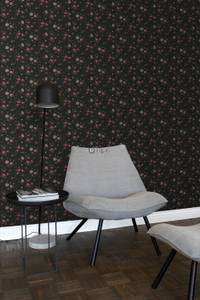 Tapete Blumen 6963 Schwarz - Naturfaser - Textil - 53 x 1005 x 1005 cm