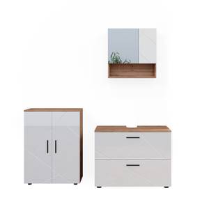 Badmöbel Set Irma 40541 Braun - Weiß - Holzwerkstoff - 80 x 58 x 41 cm