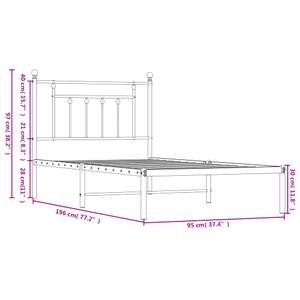 Bettgestell-K-8469 Weiß - Holzwerkstoff - 95 x 97 x 196 cm