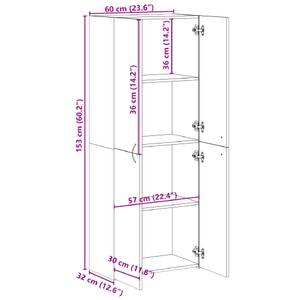 Aktenschrank 298547 Raucheiche Dekor - 32 x 153 x 60 cm