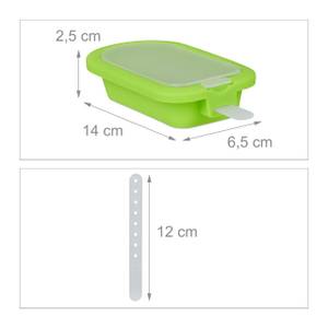 Eisformen 4er Set Silikon Grün - Pink - Gelb - Kunststoff - 7 x 3 x 14 cm